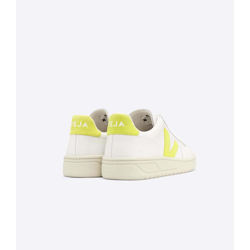 Veja V-12 LEATHER Sneakers Dames White/Mint | NL 676DFM